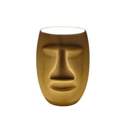 Moai Man Face Porcelain Tealight Holder 