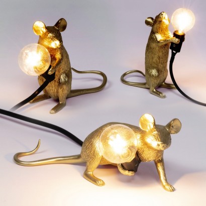 Seletti Gold Mouse Lamp 