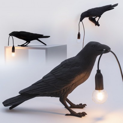 Seletti Black Raven Lamp 