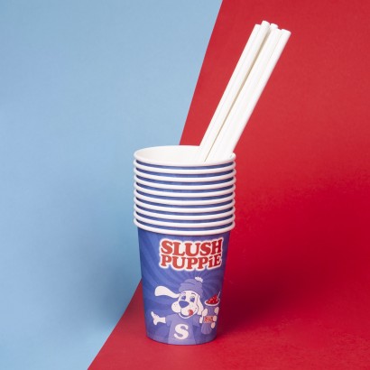 Slush Puppie 9oz Paper Cup and Straws (20's) 