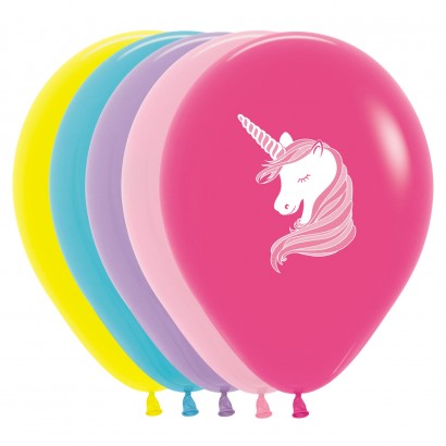 Multi Coloured Unicorn Balloons (25 pack) 