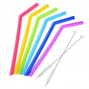 Neon Silicone Straws (6 pack)