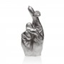 Fingers Crossed Hand Candle Silver 2 