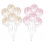 Printed Confetti Balloons (6 pack)  5 Gold & Pink